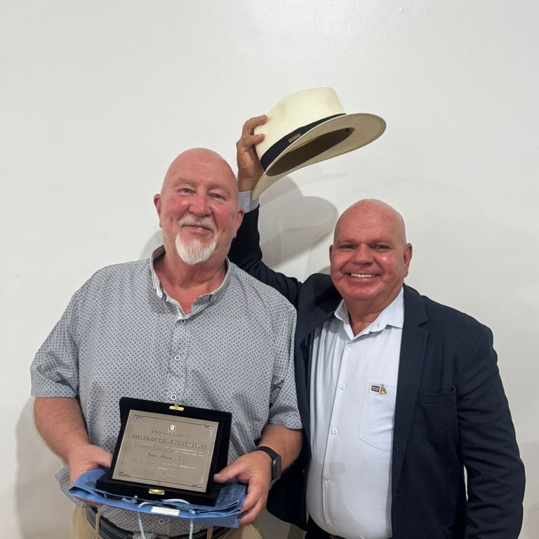 Ciaran Kelly of Go Balance receiving his honorary citizenship of Borba, Amazonas
